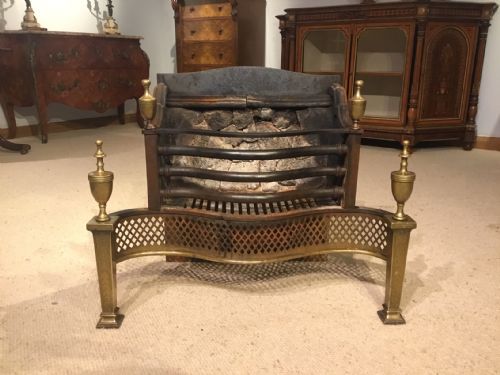 A Robert Adam Designed Brass and Steel Fire Grate