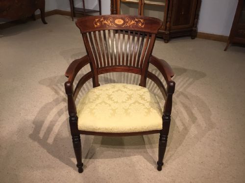 A Mahogany Inlaid Edwardian Period Desk Chair