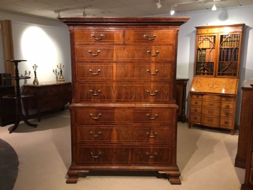 A Walnut George III Period Chest on Chest