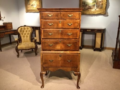 A George I Style Walnut Chest on Stand