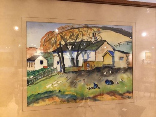 A Watercolour Painting by Lancashire Artist Vallance J. Gregson Titled "Farm, Edgeworth"
