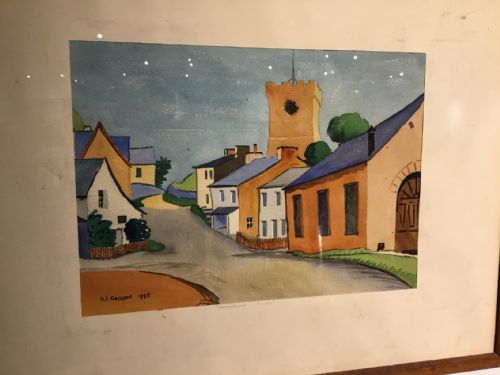 A Watercolour Painting by Lancashire Artist Vallance J. Gregson Titled "Westmoreland Village"