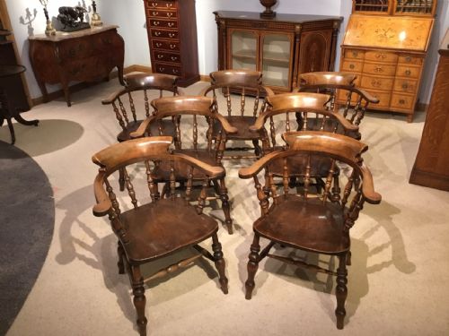 A Good Set of 7 Victorian Period Captains Armchairs