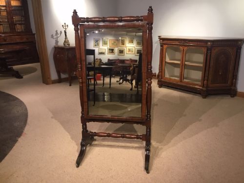 A Good Mahogany Regency Period Cheval Dressing Mirror
