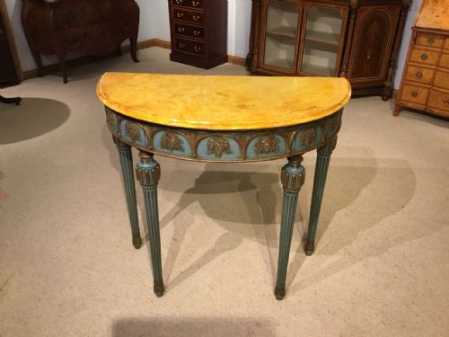 A Continental Painted Gilt Gesso Console Table