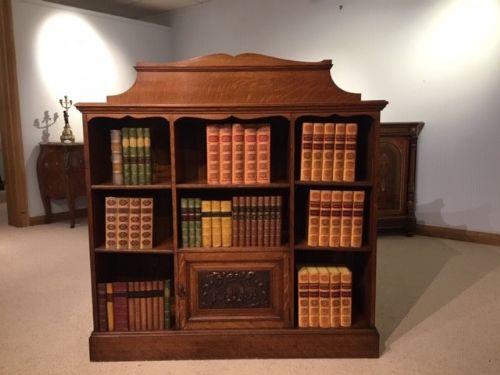 An Oak Late Victorian Period Open Bookcase
