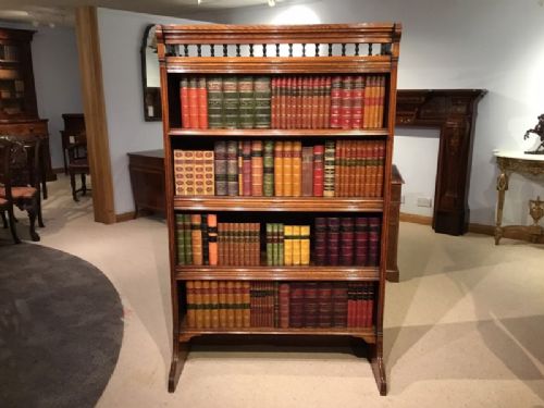 A Victorian Period Oak Gothic Revival Open Bookcase