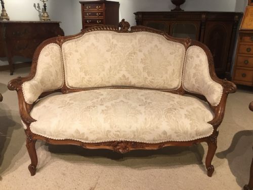 fig 1. A pretty walnut Late 19th Century French salon suite