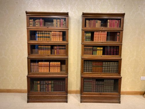 A Good Pair of Globe Wernicke Oak Barristers Bookcases
