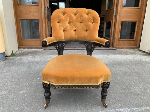 Aesthetic Period Ebonised  Nursing Chair by Holland & Sons