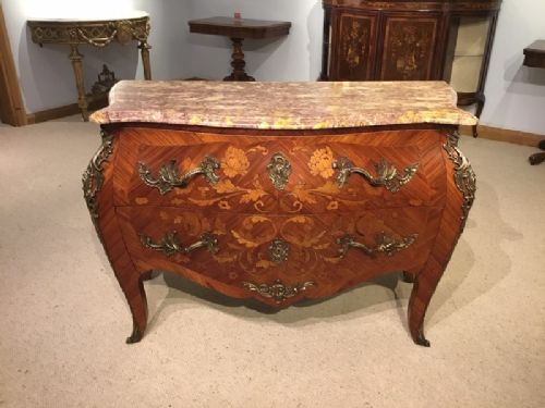 A Louis Xv Style Kingwood, Marquetry and Ormolu Mounted French Commode.