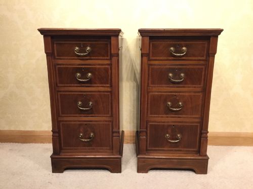A Fine Quality Pair of Mahogany Edwardian Period Bedside Chests