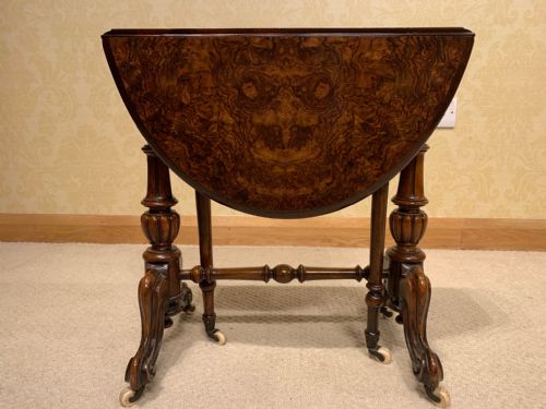 A Victorian Period Burr Walnut Baby Sutherland Table