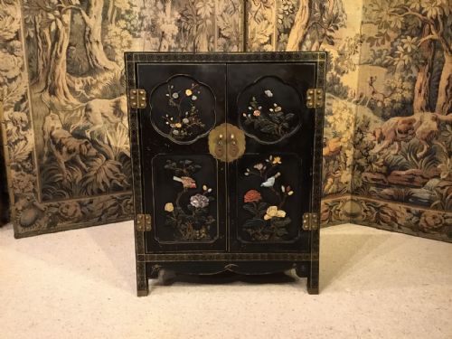 A Small Chinese Black & Lacquered Table Cabinet
