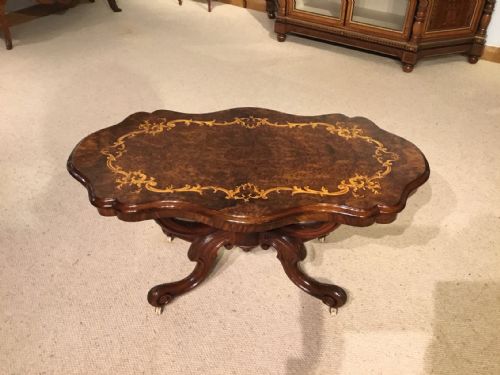 A Beautiful Burr Walnut Victorian Shaped Coffee Table