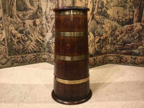 An Oak Late Victorian Period Coopered Umbrella/stick Stand