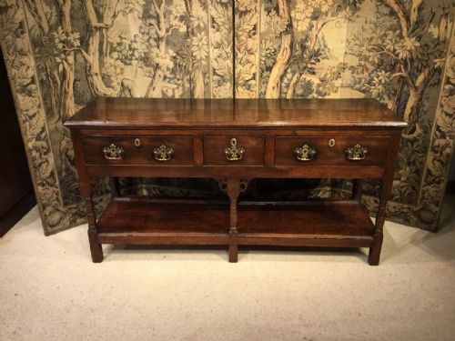 An Oak Georgian Period Shropshire Pot Board Dresser Base.