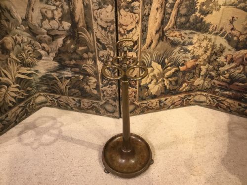 A Victorian Period Country House Patinated Brass Walking Stick/umbrella Stand