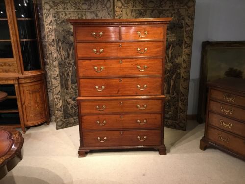 A Mahogany George III Period Antique Chest on Chest