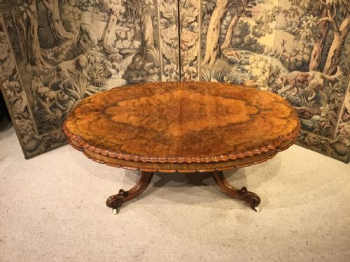 A Stunning Burr Walnut Victorian Period Shaped Coffee Table