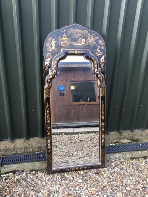 A Large Scale Edwardian Period Chinoiserie Mirror.