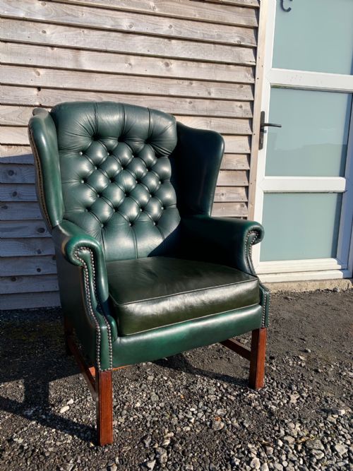 A Georgian Style Mahogany Style Wing Armchair