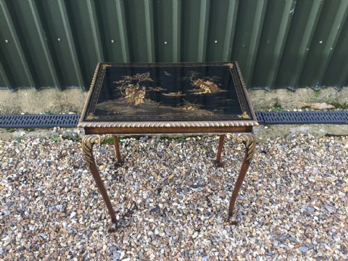 A Georgian Style Walnut and Chinoiserie Table