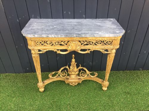 A French 19th Century Carved Gilt Wood Console Table