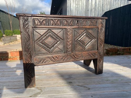 A Small 17th Century Oak Antique Coffer