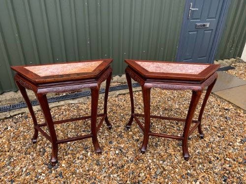 A Rare Pair of Chinese 19th Century Console Tables