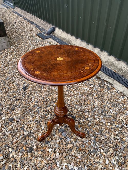 A Superb Quality Victorian Period Burr Walnut and Marquetry Inlaid Antique Wine Table