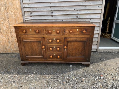 An Early 19th Century Oak & Mahogany Antique Welsh Dresser Base