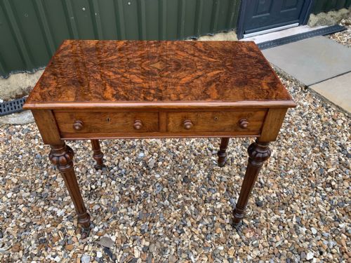 A Fine Quality Double Sided Victorian Period Burr Walnut Side Table