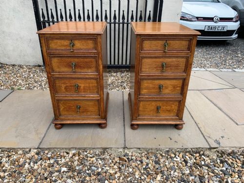 A Good Quality Pair of Edwardian Period Oak Bedside Chests