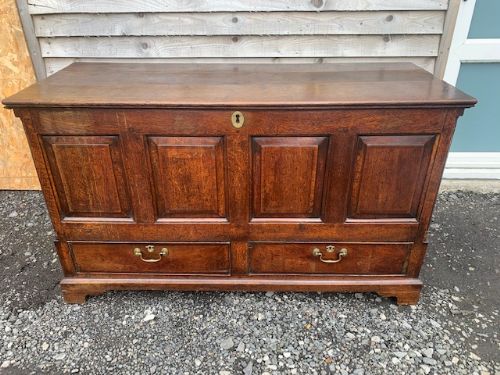A George III Period Antique Lancashire Oak Mule Chest