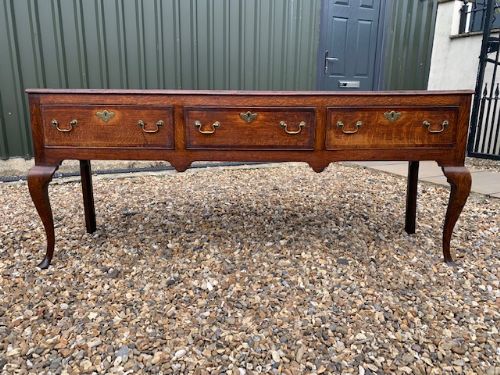 A Superior George III Period Oak Six Foot Antique Dresser Base.