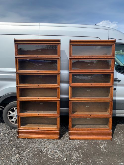 A Good Pair of Globe Wernicke Oak Barristers Bookcases