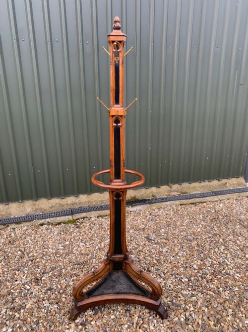 A Highly Unusual and Decorative Country House Gothic Oak Hall Stand