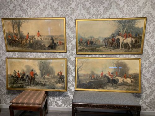 A Set of Four Coloured Victorian Period Hunting Prints by Fores