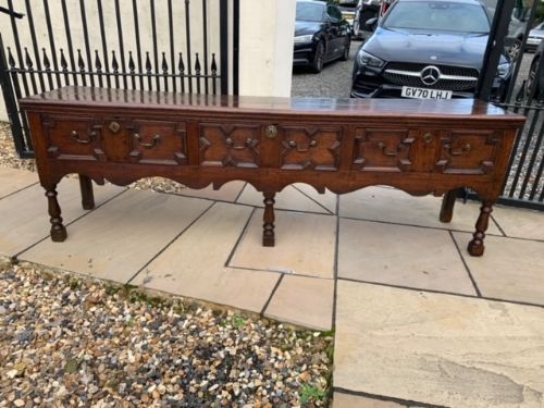 A Fantastic Early 18th Century 7ft Antique Oak Dresser Base