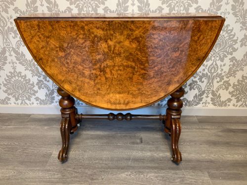 A Fine Quality Victorian Period Burr Walnut & Walnut Sutherland Table