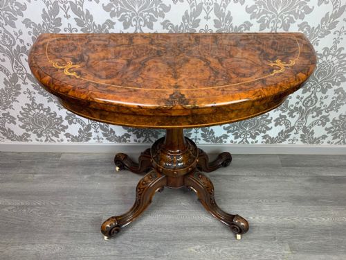 A Superior Quality Victorian Period Burr Walnut Games Table