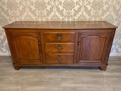 A George III Period Antique Oak Westmorland Dresser Base