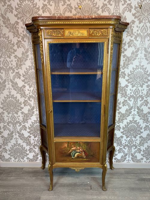 A Fine Quality French Mahogany, Ormolu Mounted and Brass Inlaid Vitrine