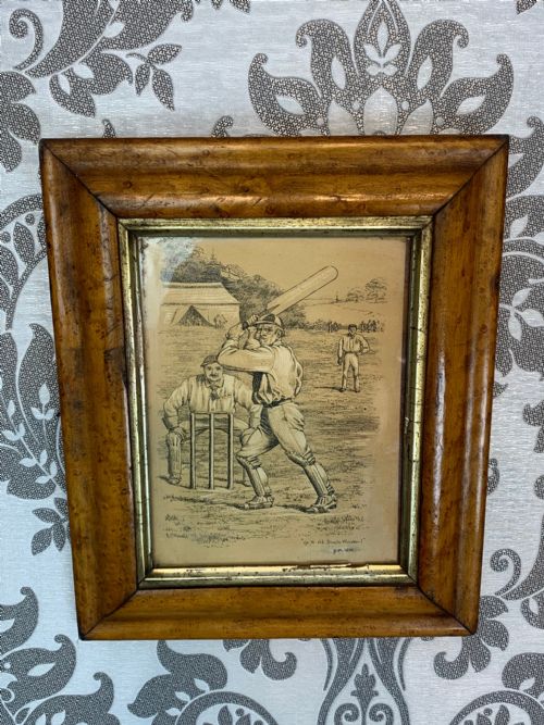 A Small 19th Century Cricket Engraving Depicting Cricketers
