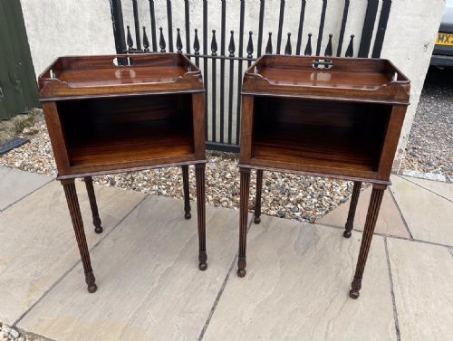 A Superb Quality Pair of Georgian Style Mahogany Bedside Tables.