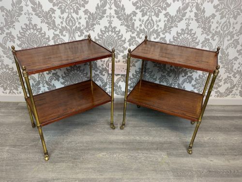 A Lovely Pair of 1920s Period Regency Style Mahogany Etageres
