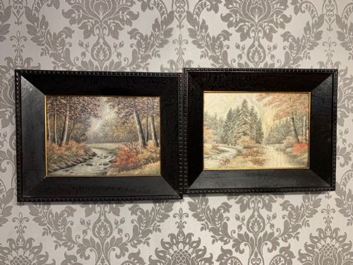 A Fine Quality Pair of Japanese Meiji Period Silk Works