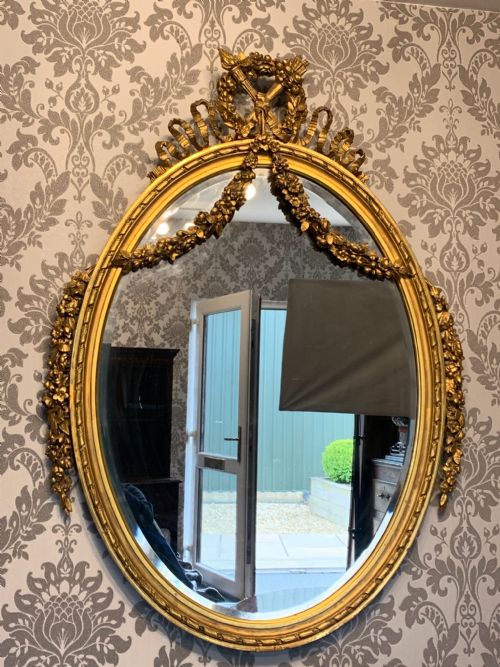 A Beautiful 19th Century French Carved Gilt Wood Mirror