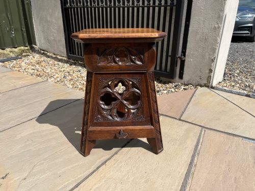 A Late 19th Century Gothic Oak Side Table